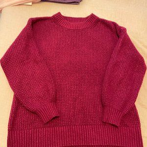 AEO American Eagle Oversized Balloon Sleeve Knit Crewneck Sweater Size S